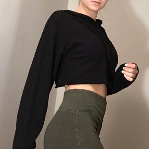 Black Crop Hoodie
